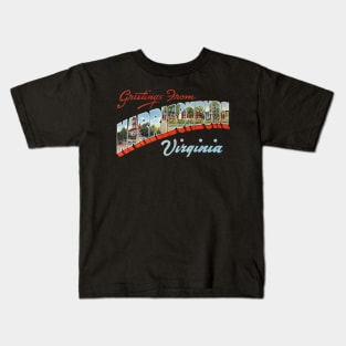 Greetings from Harrisonburg Virginia Kids T-Shirt